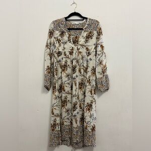 Elegant Floral Long Sleeve Dress